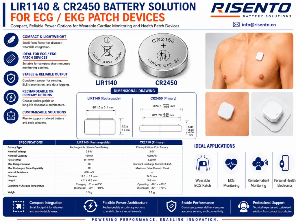 Battery Solutions for ECG / EKG Patch Devices