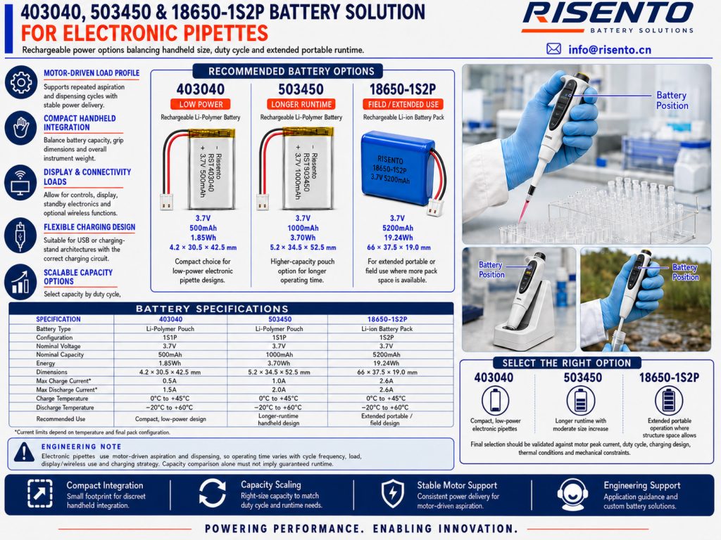 Battery Solution For Electronic Pipettes